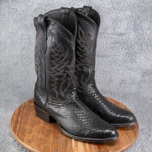 9.5 EE Men's Cavenders Black Snake Python Cowboy Boots